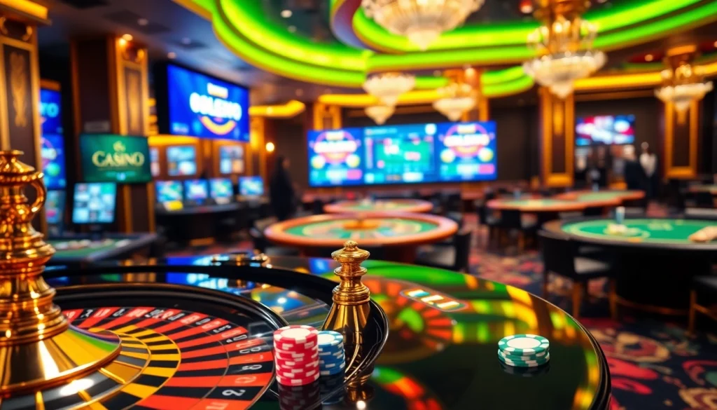 Experience the excitement of online gambling at Nhà Cái RR88 with vibrant casino visuals and action.