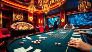 Experience the thrill of QQ888 with an exciting casino scene featuring roulette and poker.