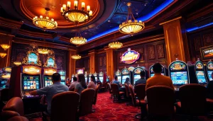 Main scene of luxury777 game, showcasing excitement in a luxurious casino environment.