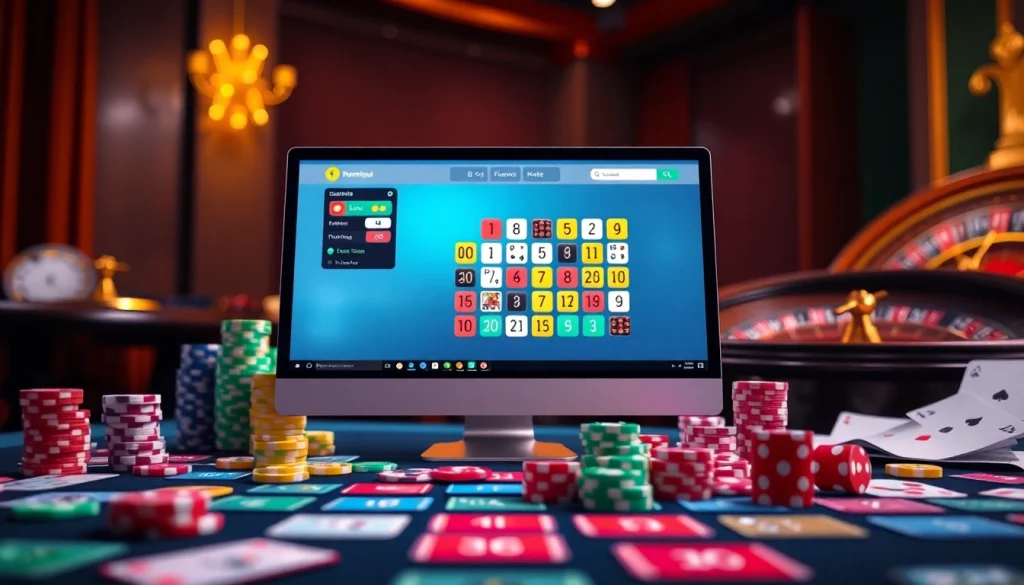 היכנסו למשחק רמיקוב אונליין מהנה עם אריחים צבעוניים ואלמנטים של קזינו.