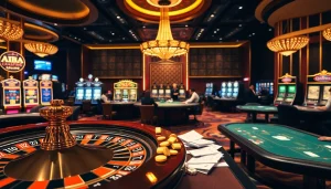 Experience the excitement of 688v with players enjoying poker and roulette in a luxurious casino atmosphere.