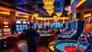 Experience the thrill of winning at 88i casino games with vibrant slot machines and poker tables.