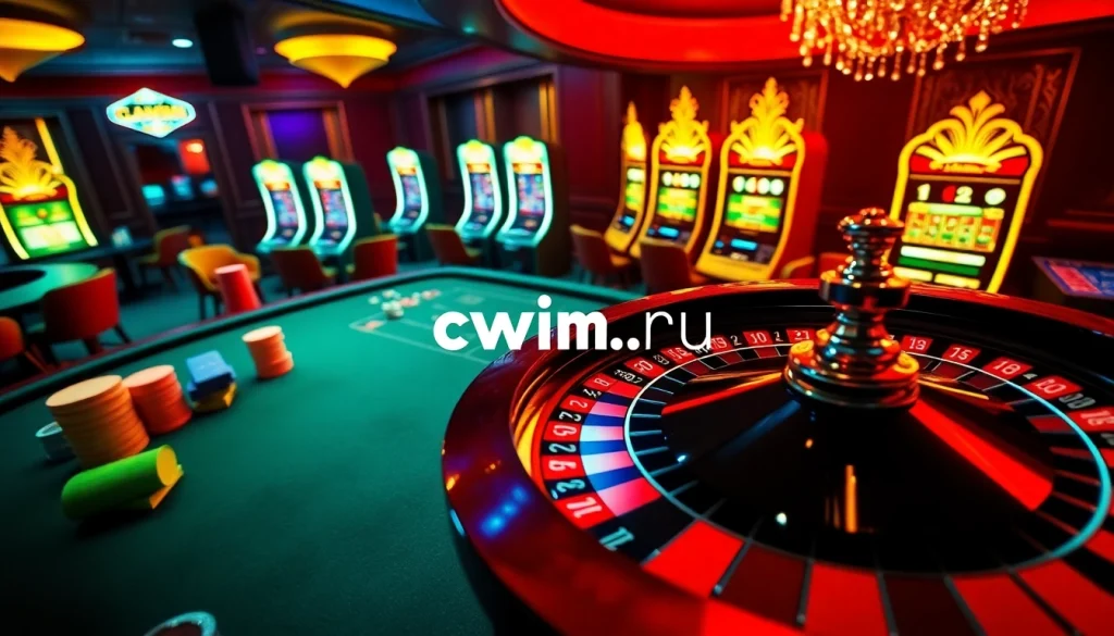 Experience thrilling gameplay at https://cwin.ru.com/ with vibrant casino visuals featuring roulette and poker.