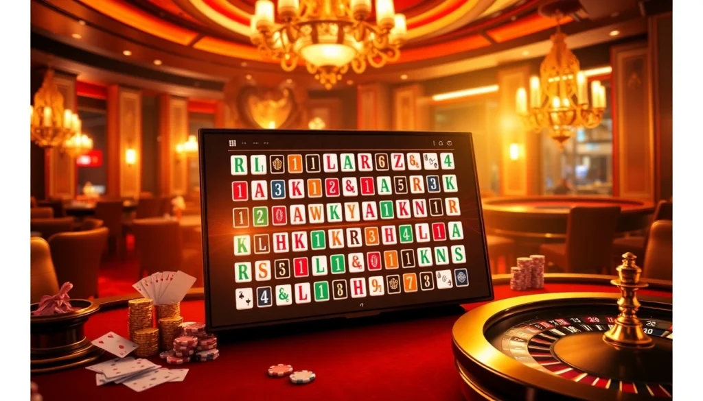 חוויה של רמיקוב אונליין באווירה קזינית תוססת, המציגה משחק אסטרטגי עם אריחים צבעוניים ואלמנטים של קזינו.